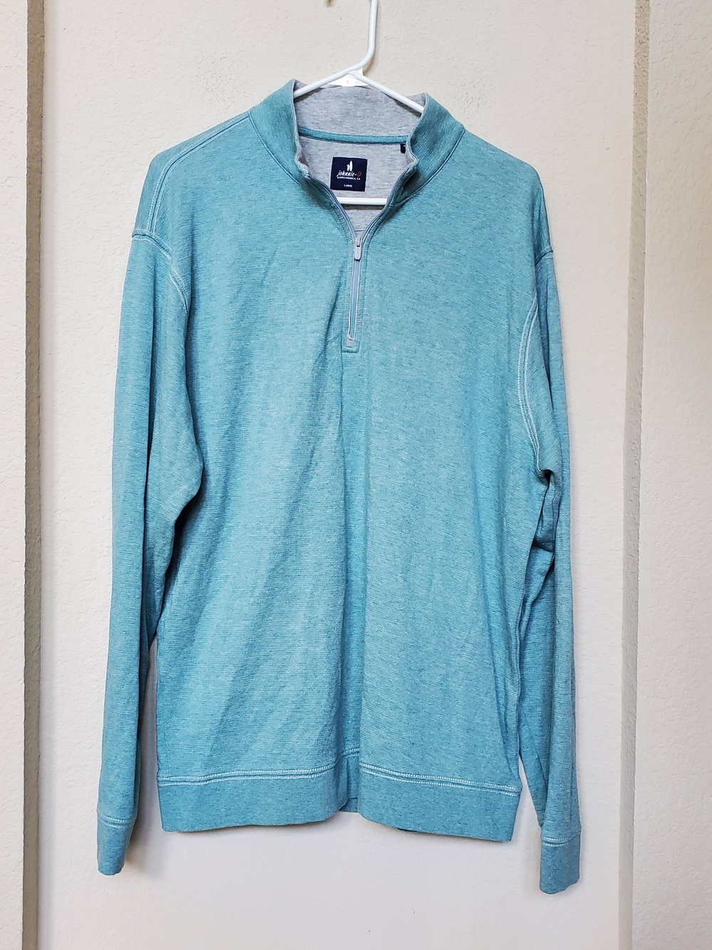 johnnie-O Seafoam Half-Zip Pullover.  Size Large
